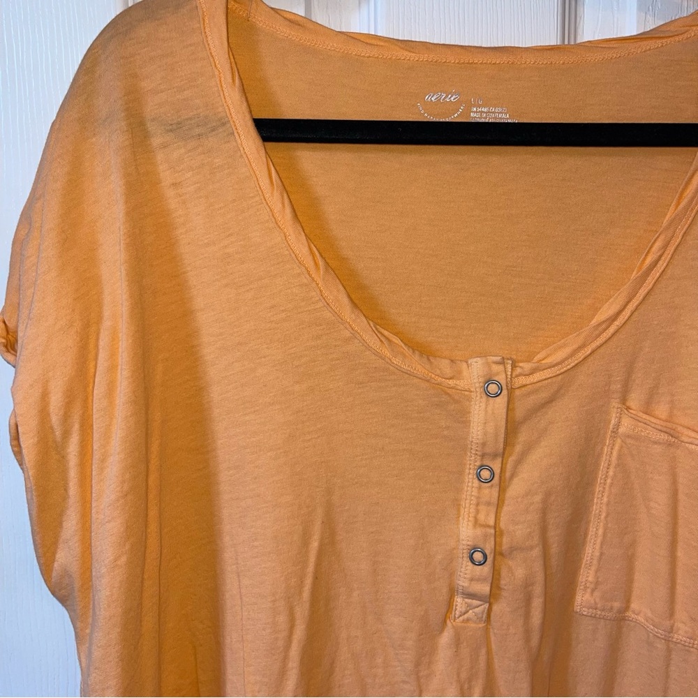 Aerie Oversized Henley TShirt Gem